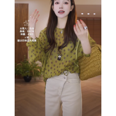 批发早春新款高级感青柠波点轻奢 <b class='q'>T</b><b class='q'>恤</b>十<b class='q'>裤</b>子