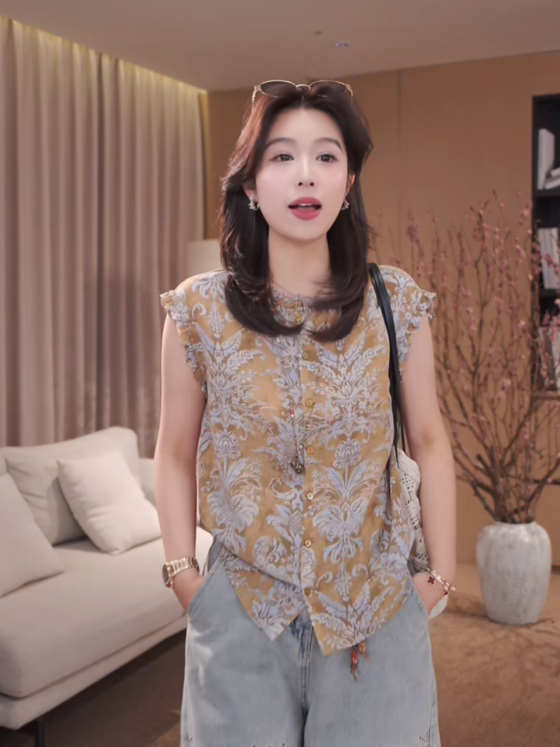 오래된 피아노 사설 서비스 궁정 왈츠 프릴 캐슈 꽃 셔츠
