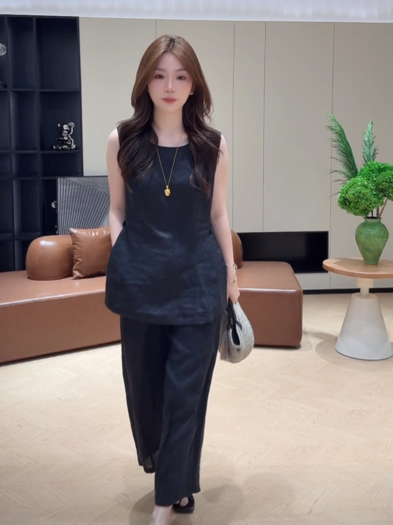 콩 추천 여름 한 마 한국 스타일 품격 허리 수축 슬림해 보이는 민소매 작은 셔츠 다용도 패션 맨위 세트