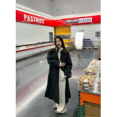 批发yangzifan ys1稀有秀款1:1 蓬松立绒大衣100绵羊毛 A字廓形呢外套