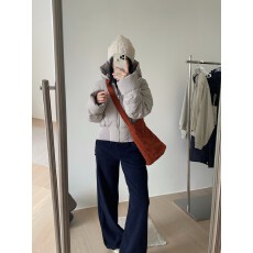 批发区区欧阳私服!R*O肯豆同款90白鸭绒短款连帽羽绒服加厚冬外套