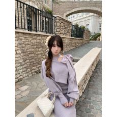 批发你家辣辣halo lala奈奈酱针织连衣裙女新款秋冬内搭包臀长裙