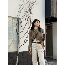 批发偏甜sasa 2025秋冬新款高级感气质设计感无扣<b class='q'>西装外套</b>女款