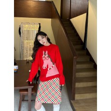 区区欧阳'发财好运马'重磅手作!秋冬BAO款小马刺绣马海毛羊毛毛衣