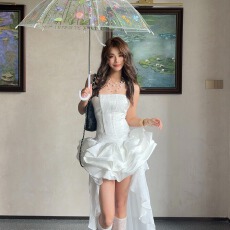 批发韩好甜WARDEN EDGE 白色抹胸名媛礼服<b class='q'>裙</b>女夏气质生日<b class='q'>裙</b>小白<b class='q'>裙</b>短<b class='q'>裙</b>