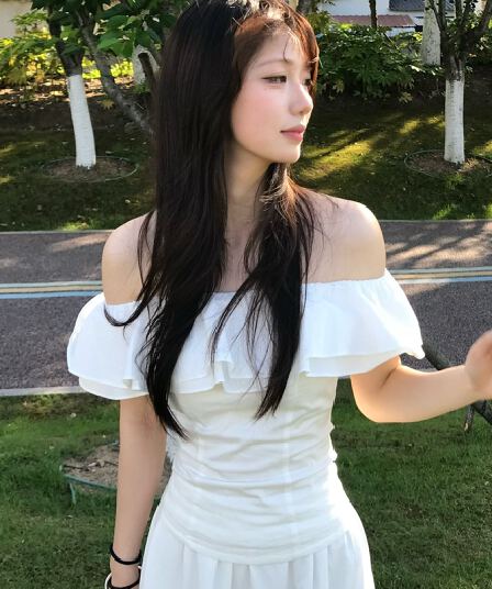 8uioio 주요 추진력 시실리 휴일 화이트 오프숄더 쇼트 스타일 여성 셔츠 여름 새로운 슬림해 보이는 맨위