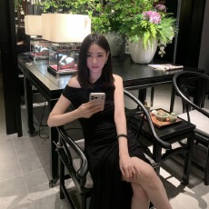 批发Barb Chill画廊看展法式无袖连衣裙长裙女<b class='q'>夏</b>季五一出游针织裙