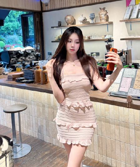만약 언어 맞춤 z1m 흐릿한 분위기 순수한 욕망 품격 섹시함 광장 칼라 프릴 슬립 맨위 반 스커트 세트