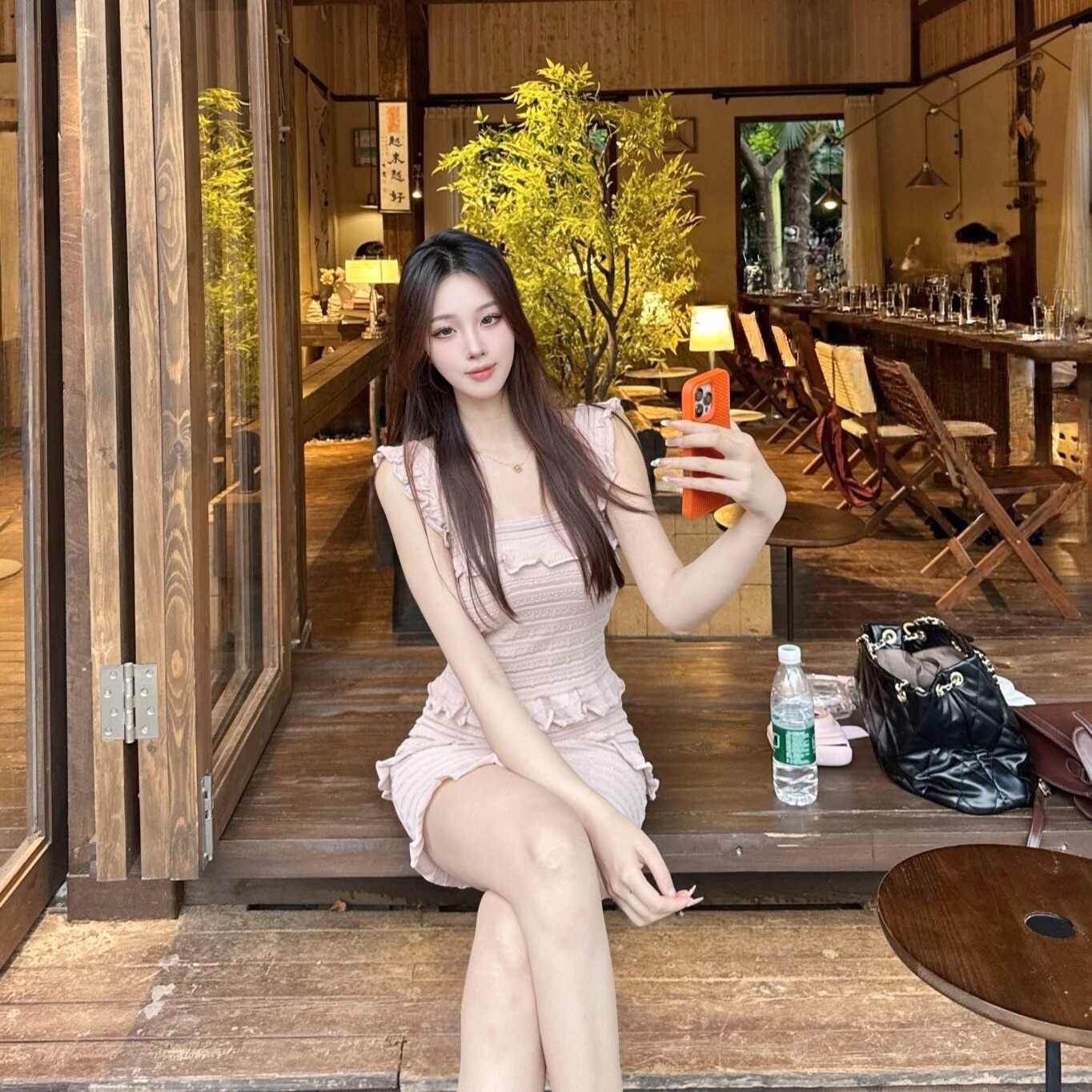 만약 언어 맞춤 z1m 흐릿한 분위기 순수한 욕망 품격 섹시함 광장 칼라 프릴 슬립 맨위 반 스커트 세트