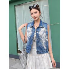 批发2026春<b class='q'>夏</b>爆款钉珠重工流苏牛仔短外套时尚绣花工艺