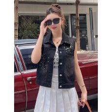 批发2026春<b class='q'>夏</b>爆款打钻钉珠重工流苏牛仔短外套时尚绣花工艺