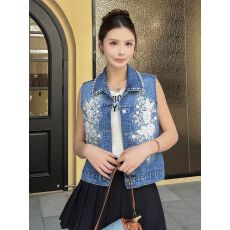 批发2026春<b class='q'>夏</b>爆款钉珠重工流苏牛仔短外套时尚绣花工艺肩花