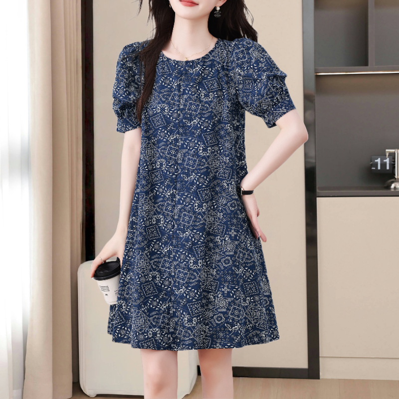 MY8490# 欧洲站时尚胖mm大码连衣裙子夏季新款宽松型休闲遮肚显瘦女装女裝貨源服裝批發