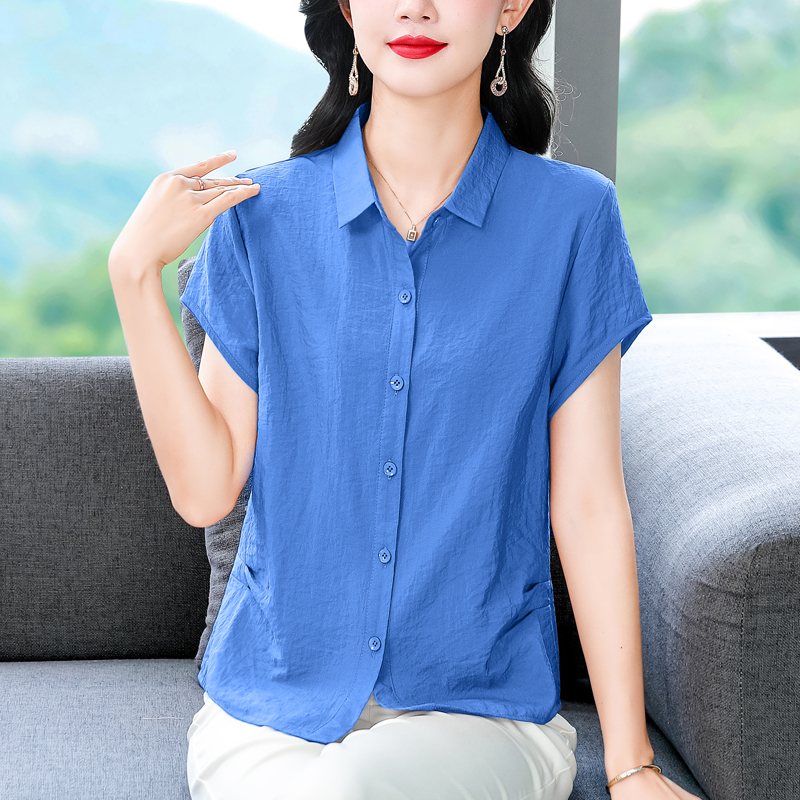 실사 색상 추가 지금 2026 여름 새로운 패션 외국 가스 다용도 품격 슬림해 보이는 어머니 드레스 반팔 셔츠