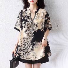 批发实拍宽松型休闲大码衬衫上衣2026年夏季新款短袖流苏薄款小衫女