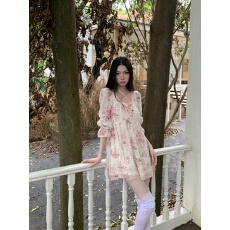 批发雨后花房亮丝雪纺修身大<b class='q'>裙</b>摆<b class='q'>娃娃</b><b class='q'>裙</b> 花苞<b class='q'>裙</b>摆上衣<b class='q'>裙</b> 两种穿法