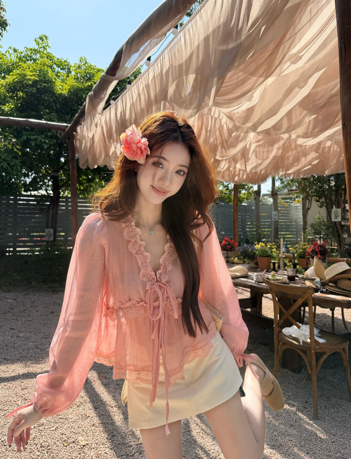 실사 정가 라이 경기 서울 혼방 질감 센스 벌룬 소매 맨위 여성 얇고 가벼운 통기성 레이스 작은 셔츠