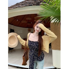 批发实拍实价 韩系碎花吊带上衣+外搭显瘦针织开衫