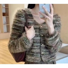 批发2025秋冬甜美<b class='q'>针织衫</b>上衣V领 布料