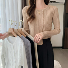 批发秋冬季薄款百搭修身长袖打底针织衫上衣<b class='q'>不规则</b>短款<b class='q'>开衫</b>毛衣女外套