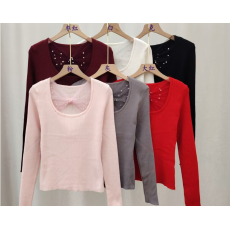 批发韩版<b class='q'>打底衫</b>女秋冬高级感内搭修身拼接网纱毛衣新款<b class='q'>针织衫</b>上