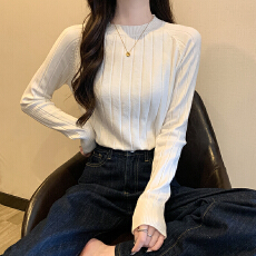 批发针织打底衫秋冬宽松软糯毛衣女内搭设计感小众独特别致短上衣