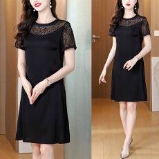 批发真丝<b class='q'>连衣裙</b>女2026夏季新款短袖气质显瘦<b class='q'>桑蚕丝</b>中长裙