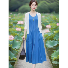 批发轻熟优雅气质<b class='q'>针织</b>外套+<b class='q'>连衣裙</b>套装