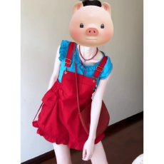 批发法式学院风红色背带<b class='q'>连衣</b>裙子女夏季2025新款小个子巨好看短裤套<b class='q'>装</b>