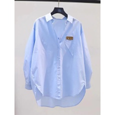 批发韩国抽绳系带白色长袖棉衬衫女夏季<b class='q'>文艺</b><b class='q'>范</b>宽松中长款衬衣百搭上衣