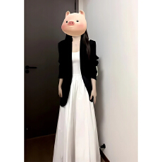 批发2026秋季新款女高级感气质宽松西装外套中长款收腰显瘦背心连衣裙