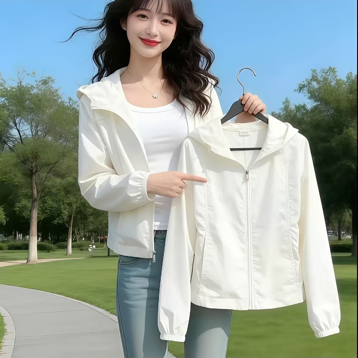 2026 새로운 후드 자외선 차단 의류 여성 얇고 가벼운 슬림해 보이는 통기성 루즈핏 카디건 코트 여름 캐주얼 국방 자외선