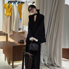 批发春季搭配一整套大码胖mm黑色西装<b class='q'>外套</b>休闲阔腿裤高级感独特套装女