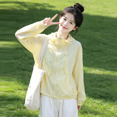 批发实拍防晒衣女<b class='q'>夏</b>季韩系宽松连帽薄款透气防紫外线开衫外套防晒服