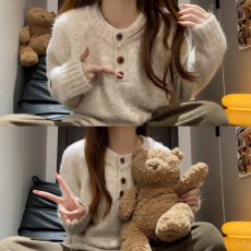 批发韩系圆领软糯慵懒高级感毛衣女秋冬2025新款百搭针织衫巨好看上衣