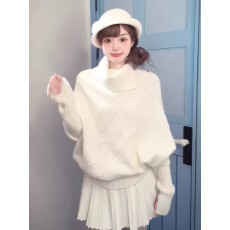 批发穿搭一整套2025巨好看小香风设计感漂亮斗篷毛衣针织<b class='q'>百褶</b>裙两件套