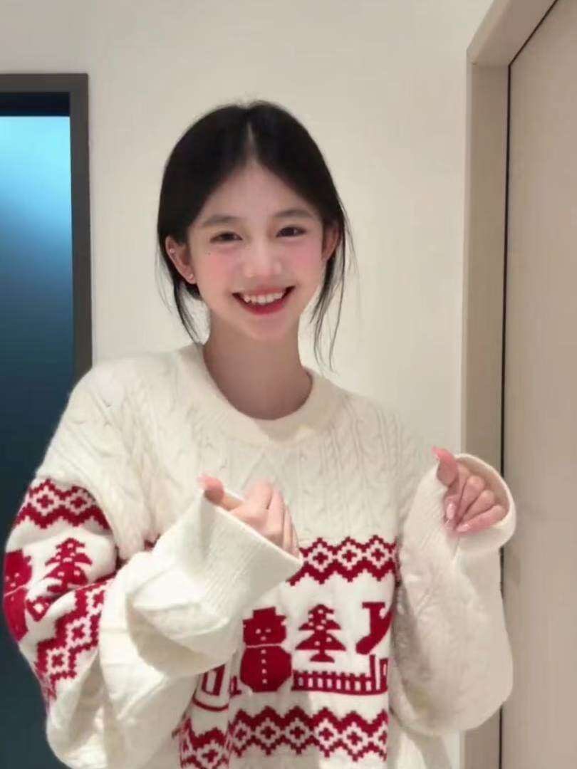 크리스마스 공정한 섬 레트로 자카드 분위기 센스 라운드 넥 스웨터 가을 겨울 새로운 루즈핏 보온 풀오버 니트 맨위