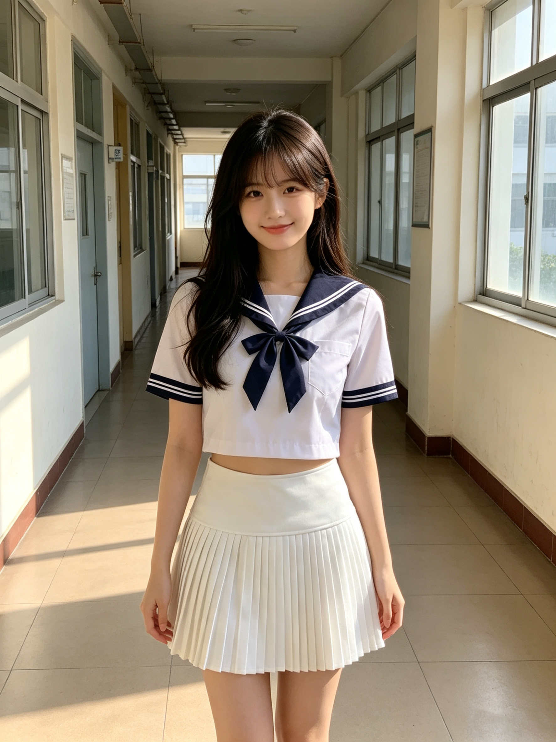 여름 새로운 학원 스타일 반신 스커트 여성 플리츠 스커트 A라인 스커트