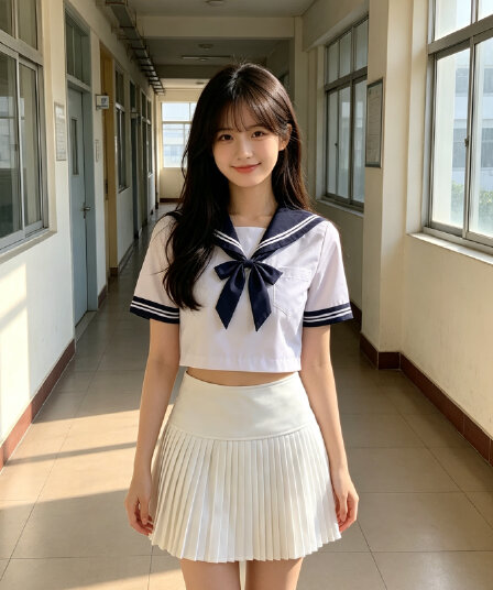 여름 새로운 학원 스타일 반신 스커트 여성 플리츠 스커트 A라인 스커트