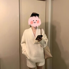 批发韩系v领毛衣慵懒针织<b class='q'>套装</b>小个子早秋季高腰显瘦休闲<b class='q'>短裤</b>两件套