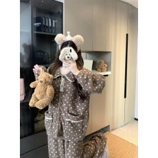 批发秋冬珊瑚绒<b class='q'>碎花</b>娃娃领加厚睡衣家居服