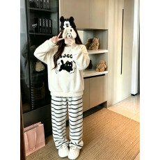 实拍实价！  秋冬加厚法兰绒保暖家居服睡衣套装女