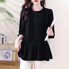 批发2026大码<b class='q'>女装</b>圆领T桖胖MM洋气温柔气质加肥加大显瘦优雅上衣