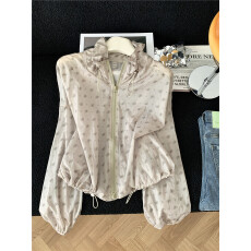批发实拍实价~新款韩版碎花休闲防晒衣女装轻薄款宽松<b class='q'>百搭</b>拉链短外套