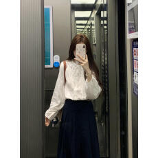 批发出货中  法式复古衬衫+百褶半身裙套装女