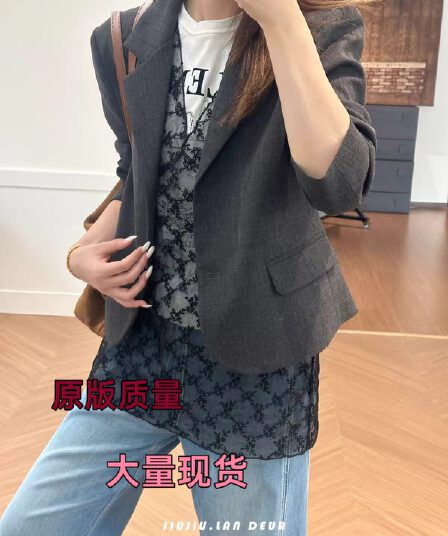 한 부서 느슨함 센스 검정색 짧은 정장 여성 코트 빅 사이즈 이른 가을 새로운 느긋한 바람 미니멀리즘 고급 센스