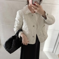 批发KOREA 小香风棉服女短款翻领<b class='q'>棉衣</b>小个子百搭外套