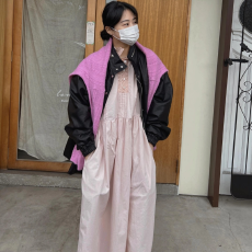 批发现Korea 法式温柔复古气质蕾丝拼接浪漫镂空纽扣大裙摆宽松连衣裙