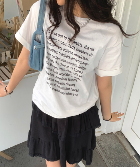 재고 있음 korea 달콤한 차가운 ins 보 주님 루즈핏 작은 심장 기계 배색 알파벳 프린트 남녀 편안함 반팔 티셔츠