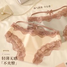 批发无痕蕾丝女士内裤纯棉7a抗菌裆2025新款性感纯欲<b class='q'>甜美</b>风女生三角裤